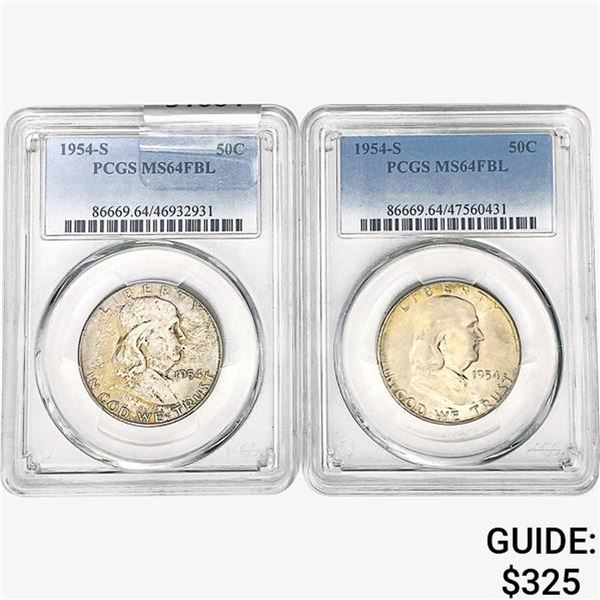 [2]1954-S Franklin Half Dollar PCGS MS64 FBL