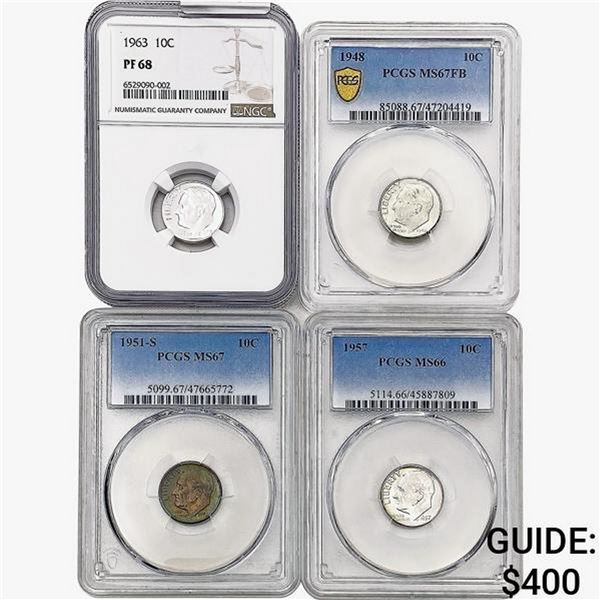 [4]1948-1963 Roosevelt Dime NGC/PCGS PF/MS66-68