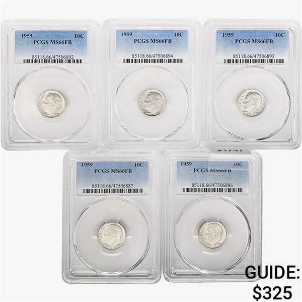 [5]1959 Roosevelt Dime PCGS MS66 FB