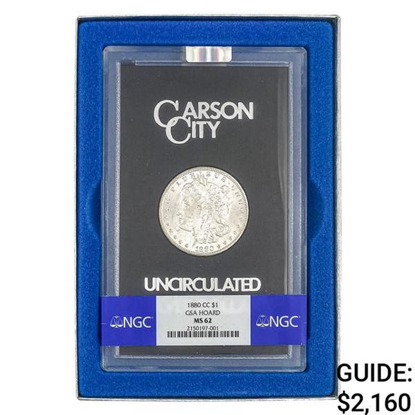 1880-CC Morgan Silver Dollar NGC MS62 GSA
