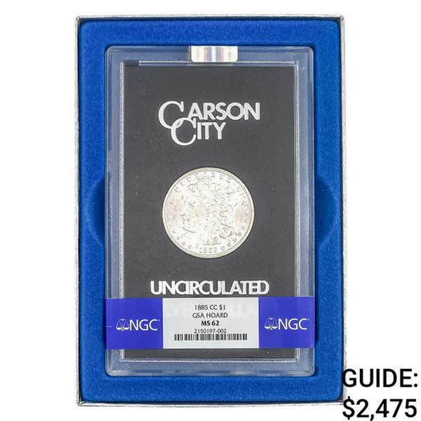 1885-CC Morgan Silver Dollar NGC MS62 GSA