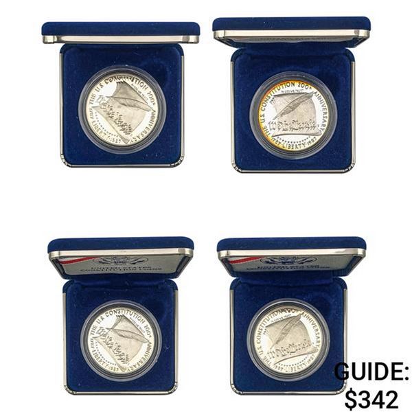 [4]1987 0.76oz Silver Dollars-Constitution Coins
