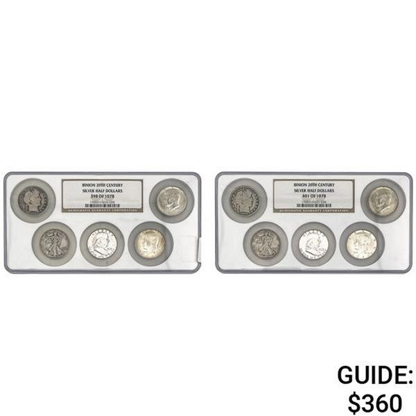 [5]1906-1967 Binion 20th Century Silver Half Dollars NGC