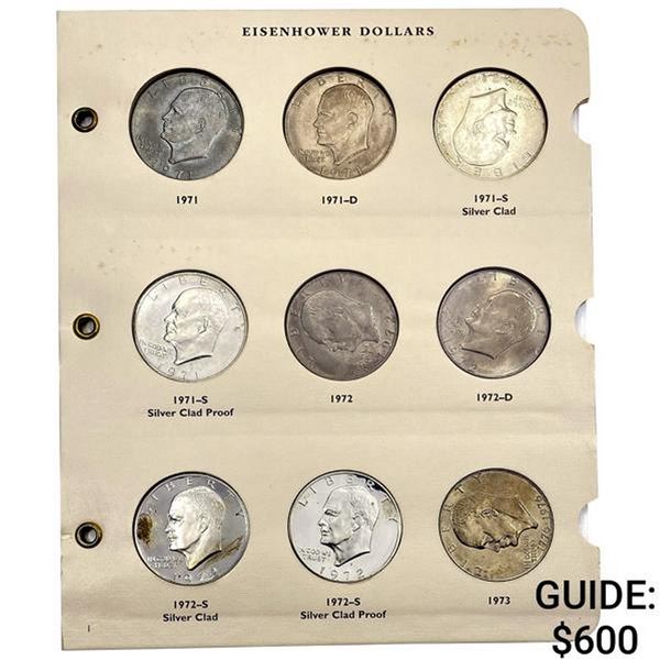 1971-1978 Complete Ike Dollar Set W/Proofs [32 Coins]