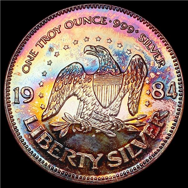 1984 1oz Silver Round Toned UNCIRCULATED