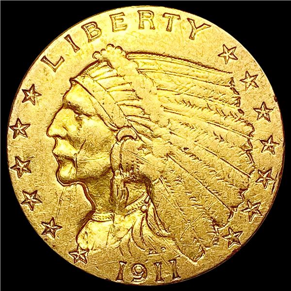 1911 $2.50 Gold Quarter Eagle NEARLY UNCIRCULATED