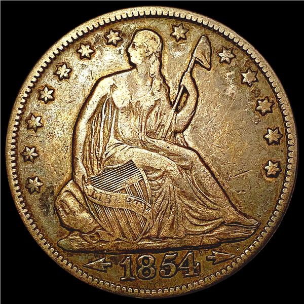 1854 Arrow Seated Liberty Half Dollar NEARLY UNCIRCULATED