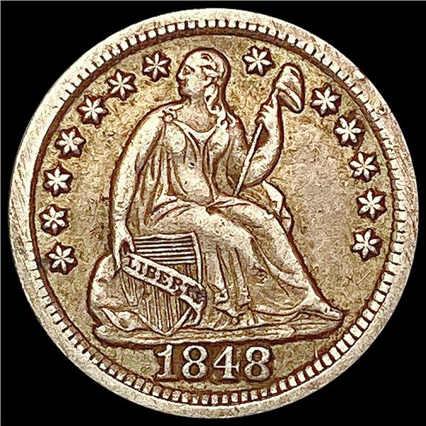 1848 Seated Liberty Half Dime LIGHTLY CIRCULATED