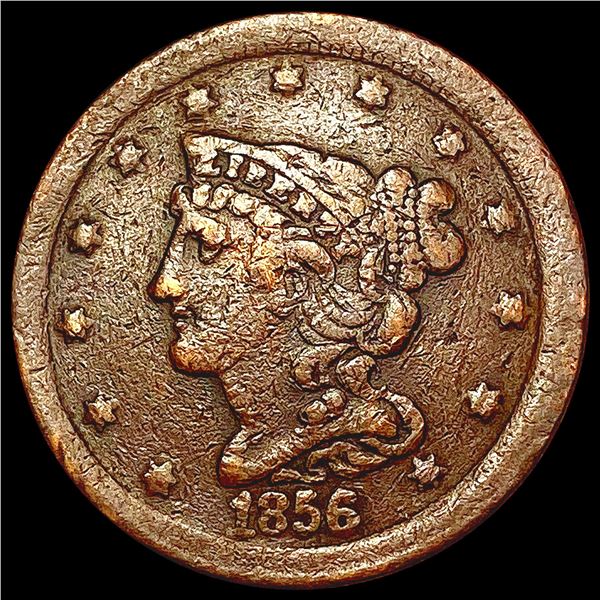 1856 Braided Hair Half Cent NICELY CIRCULATED