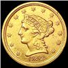 Image 1 : 1852 $2.50 Gold Quarter Eagle CLOSELY UNCIRCULATED
