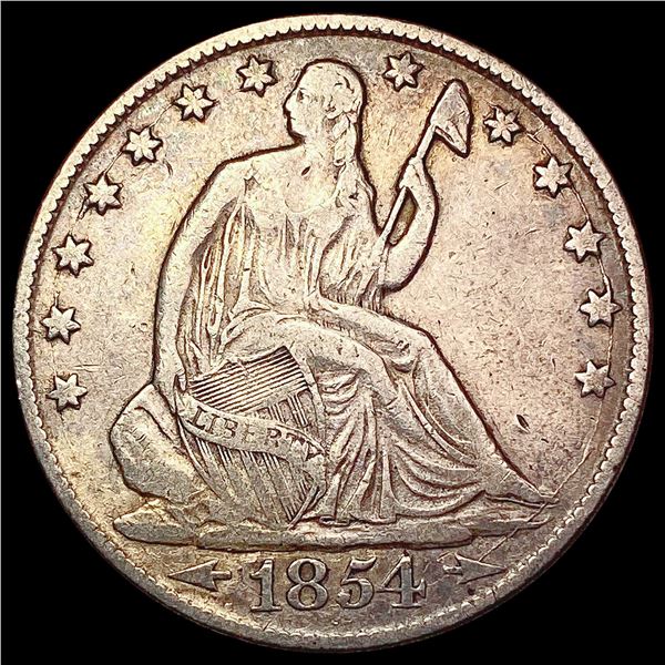 1854 Arrow Seated Liberty Half Dollar LIGHTLY CIRCULATED