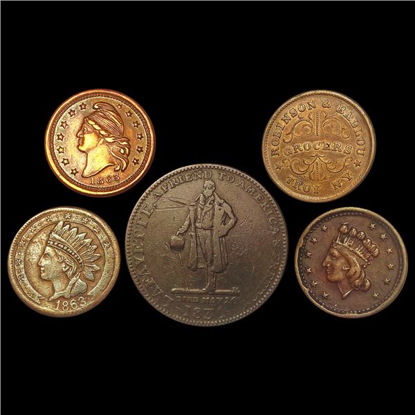 [5] 1834-1864 Civil War Tokens HIGH GRADE