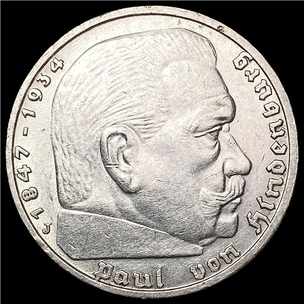 1938 German 5 Mark SIlver UNCIRCULATED