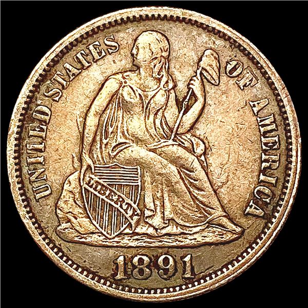 1891-O Seated Liberty Dime CLOSELY UNCIRCULATED