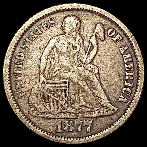 1877-CC Seated Liberty Dime NEARLY UNCIRCULATED