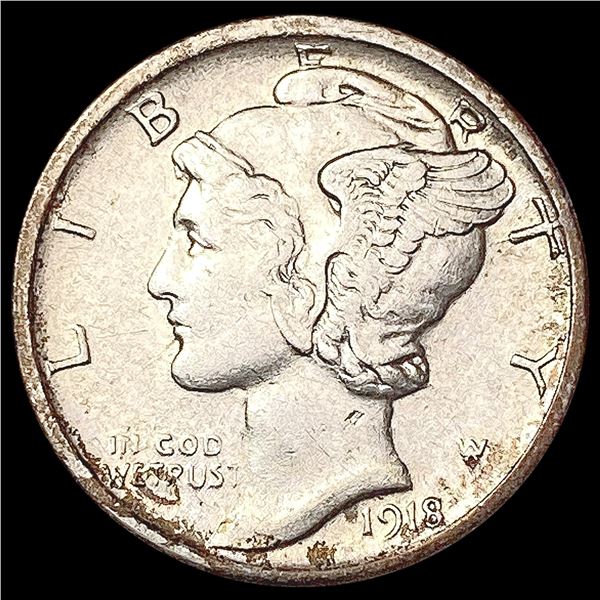 1918-D Mercury Dime CLOSELY UNCIRCULATED