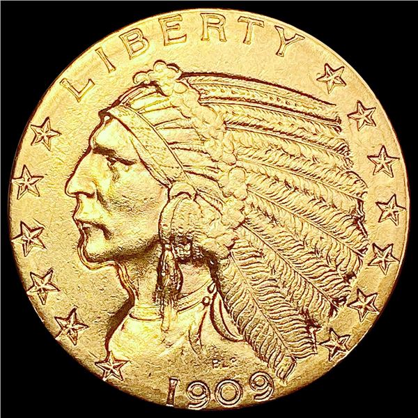 1909-D $5 Gold Half Eagle UNCIRCULATED