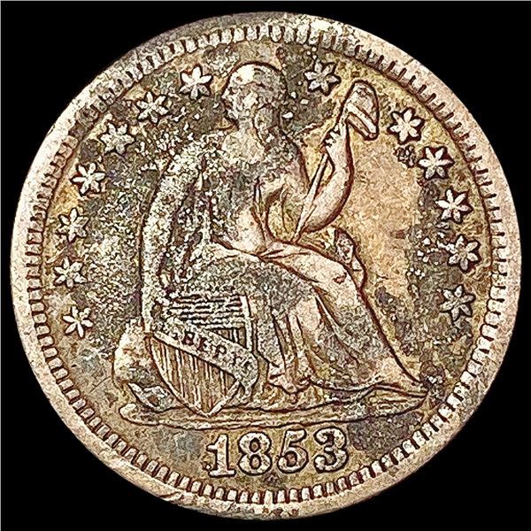 1853 Seated Liberty Half Dime NEARLY UNCIRCULATED