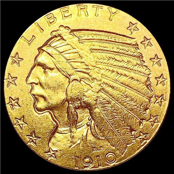 1910 $5 Gold Half Eagle CLOSELY UNCIRCULATED