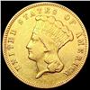 Image 1 : 1874 $3 Gold Piece LIGHTLY CIRCULATED