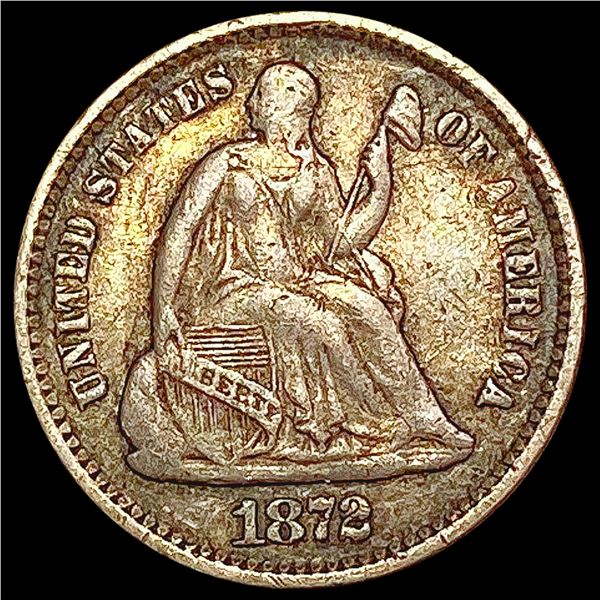 1872 Seated Liberty Half Dime LIGHTLY CIRCULATED
