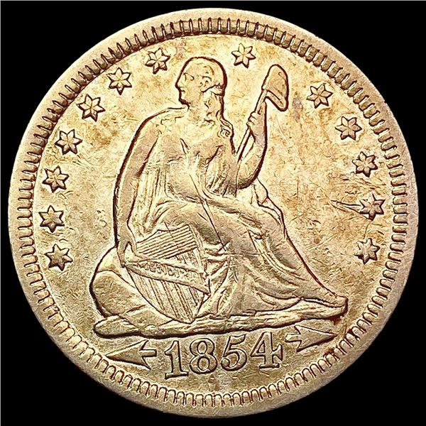 1854 Arrows Seated Liberty Quarter CLOSELY UNCIRCULATED