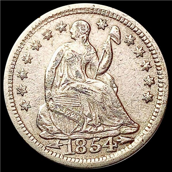 1854 Arrows Seated Liberty Half Dime CLOSELY UNCIRCULATED