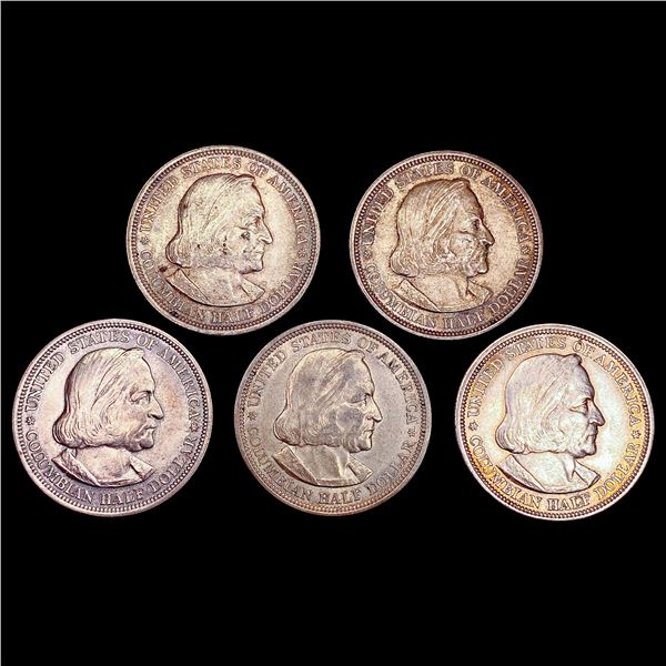 [5] 1893 Columbian Expo Half Dollars [5 Coins] HIGH GRADE