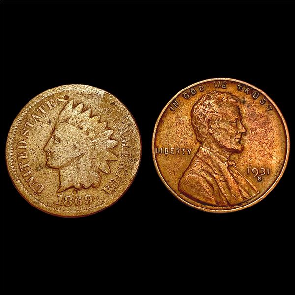 1869-1931 Copper Coin Lot (2) HIGH GRADE