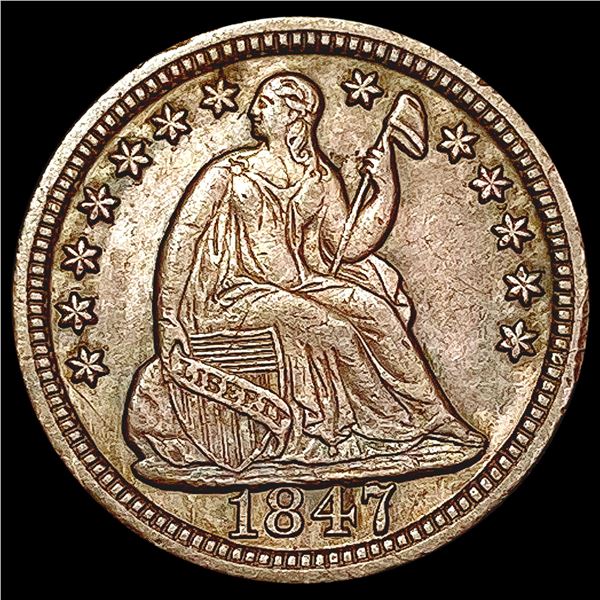 1847 Seated Liberty Half Dime CLOSELY UNCIRCULATED