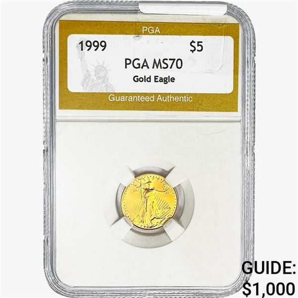 1999 1/10oz $5 AGE PGA MS70