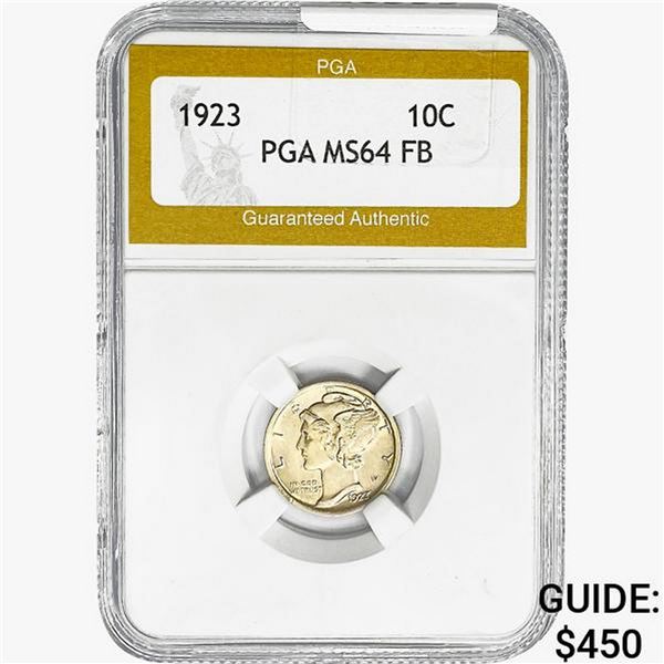 1923 Mercury Silver Dime PGA MS64 FB