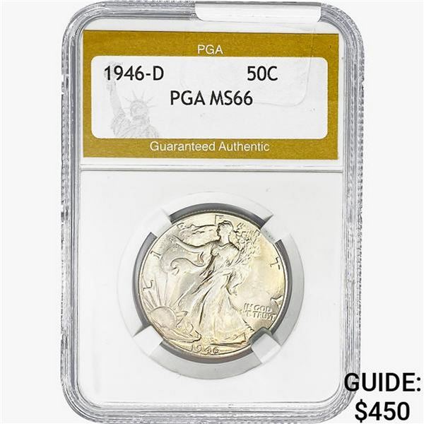 1946-D Walking Liberty Half Dollar PGA MS66
