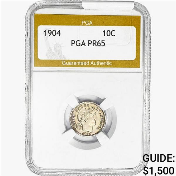 1904 Barber Dime PGA PR65