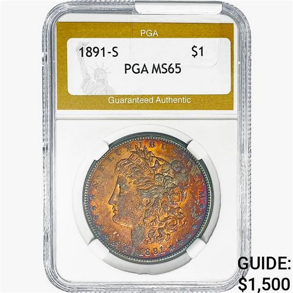 1891-S Morgan Silver Dollar PGA MS65