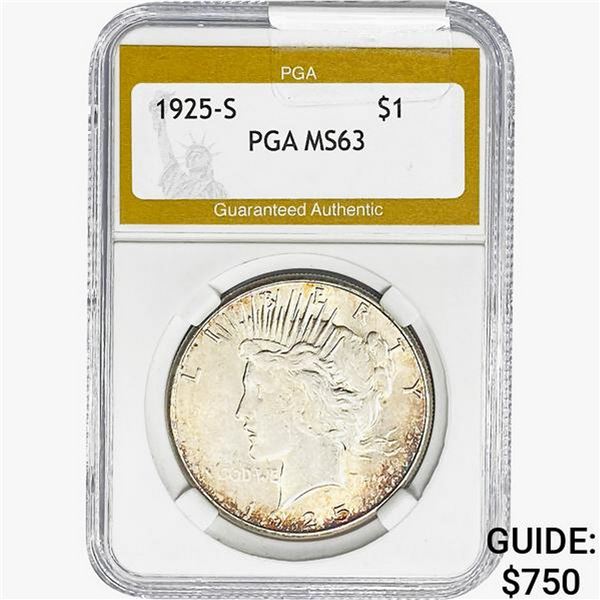 1925-S Silver Peace Dollar PGA MS63