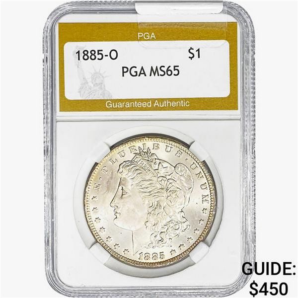 1885-O Morgan Silver Dollar PGA MS65