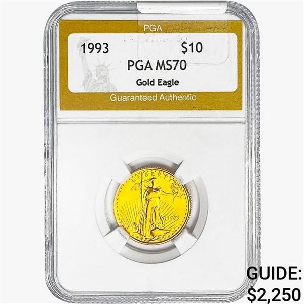 1993 1/4oz Gold $10 Eagle  PGA MS70