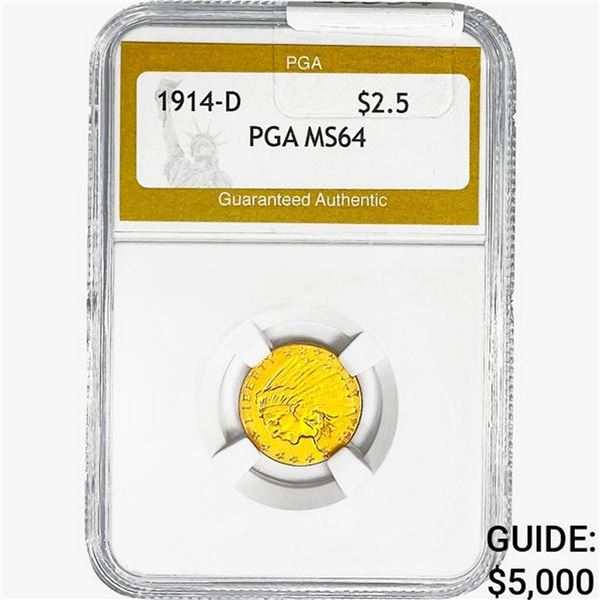 1914-D $2.50 Gold Quarter Eagle PGA MS64