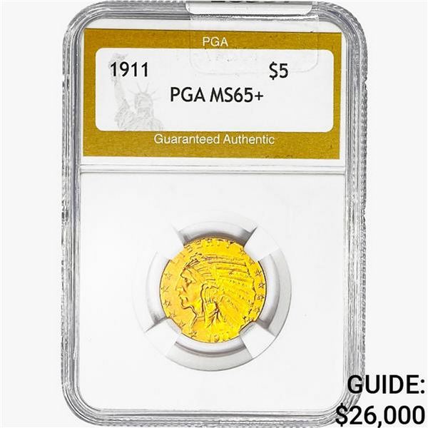 1911 $5 Gold Half Eagle PGA MS65+