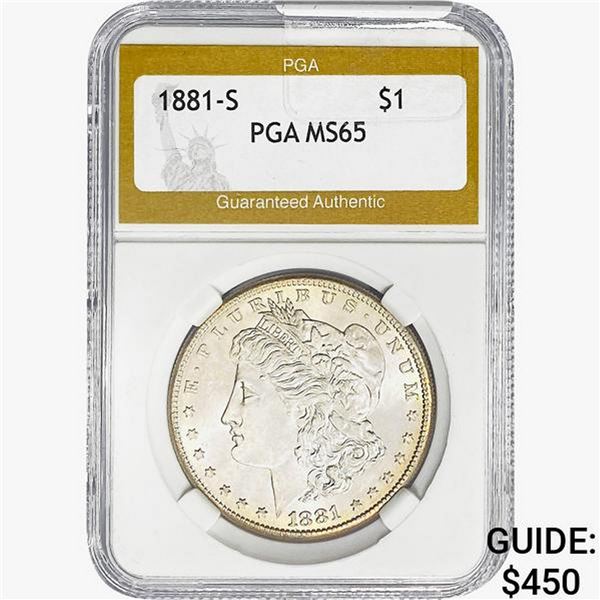 1881-S Morgan Silver Dollar PGA MS65