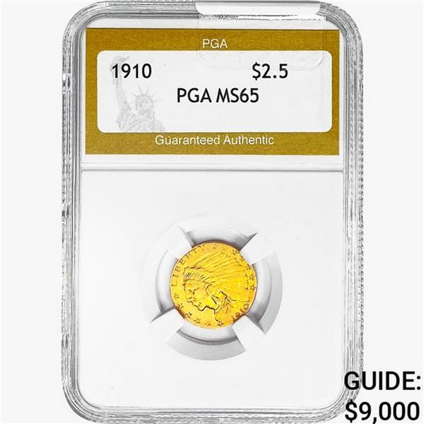 1910 $2.50 Gold Quarter Eagle PGA MS65