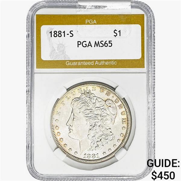 1881-S Morgan Silver Dollar PGA MS65