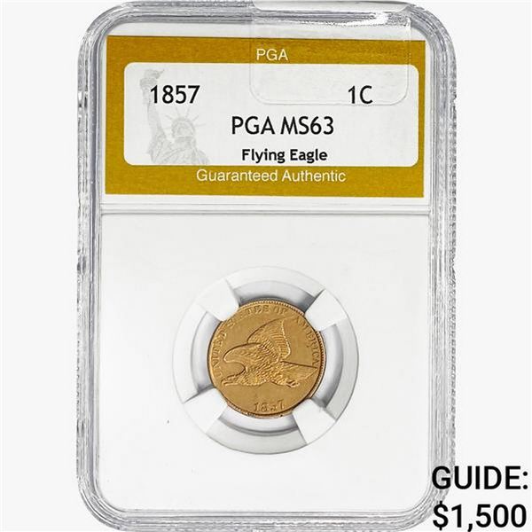 1857 Flying Eagle Cent PGA MS63