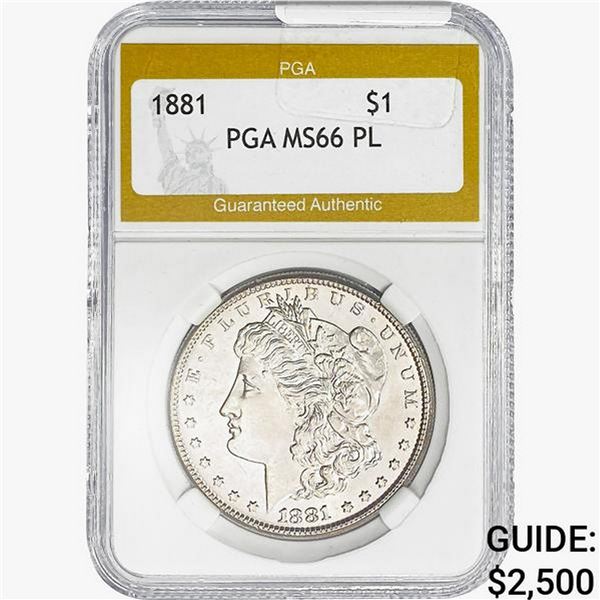 1881 Morgan Silver Dollar PGA MS66 PL