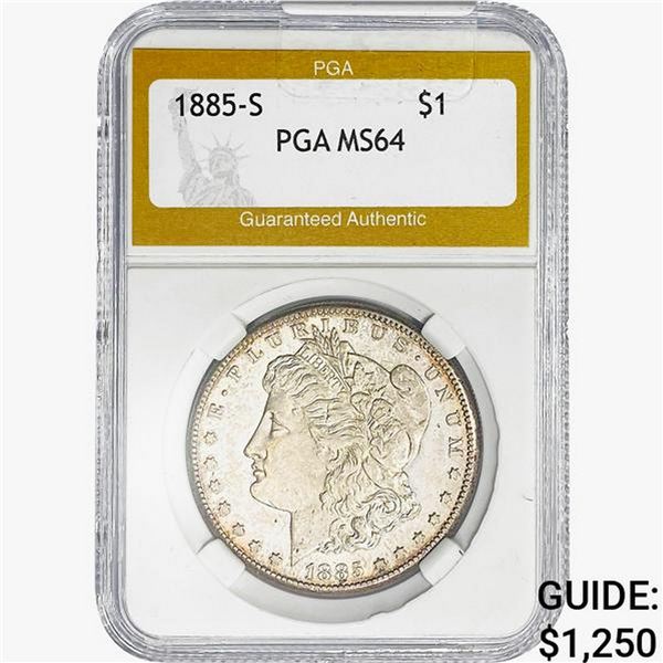 1885-S Morgan Silver Dollar PGA MS64