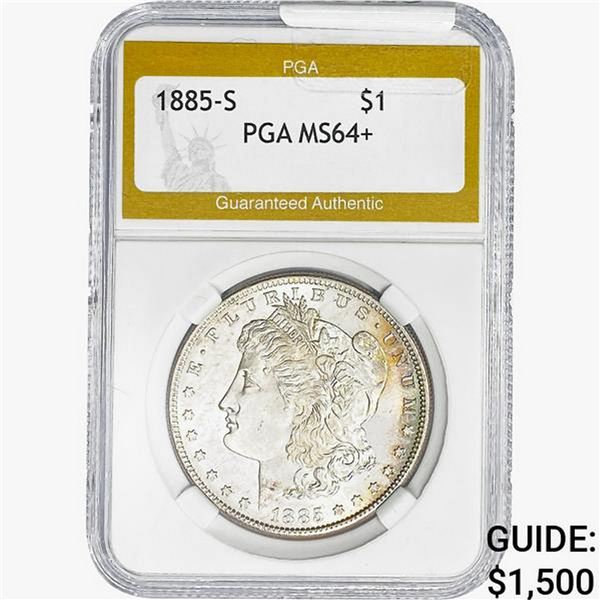 1885-S Morgan Silver Dollar PGA MS64+