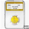 1993 1/4oz Gold $10 Eagle PGA MS70