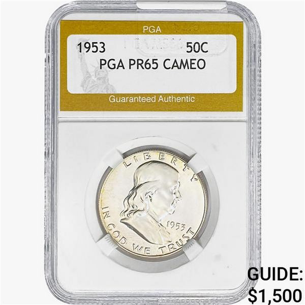 1953 Franklin Half Dollar PGA PR65 CAMEO
