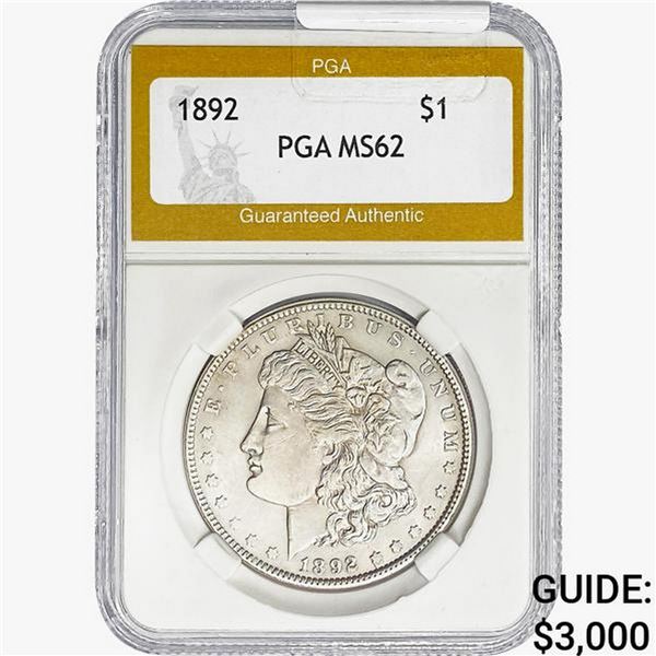 1892 Morgan Silver Dollar PGA MS62